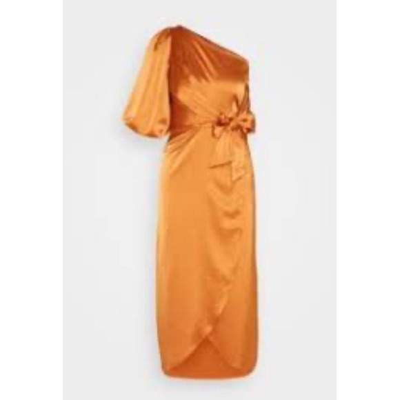 YASATHENA SLIT DRESS in adobe orange from‎ the brand Y.A.S. Satin Bow Wedding S - Picture 2 of 10